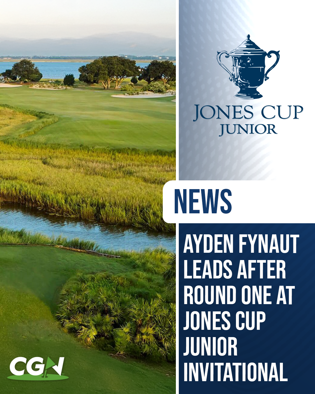 A scenic view of the Seaside Course in St. Simons Island, Georgia, host venue of the Jones Cup Junior Invitational, with marshland and coastal fairways in view.