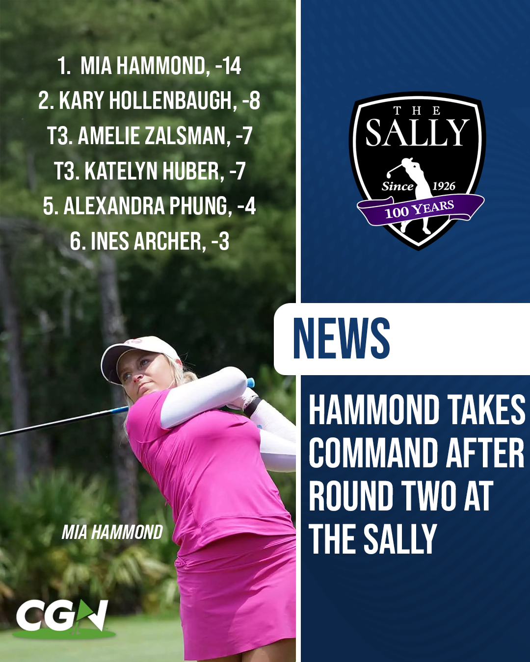 Mia Hammond of Duke hits a tee shot during round two of the South Atlantic Women’s Amateur Championship at Oceanside Country Club.