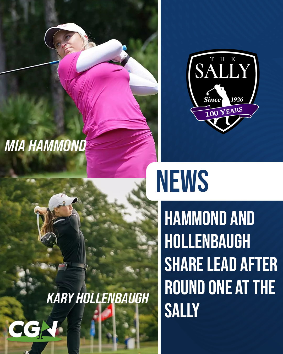 Mia Hammond of Duke and Kary Hollenbaugh of Ohio State during round one of the 100th South Atlantic Women’s Amateur Championship at Oceanside Country Club