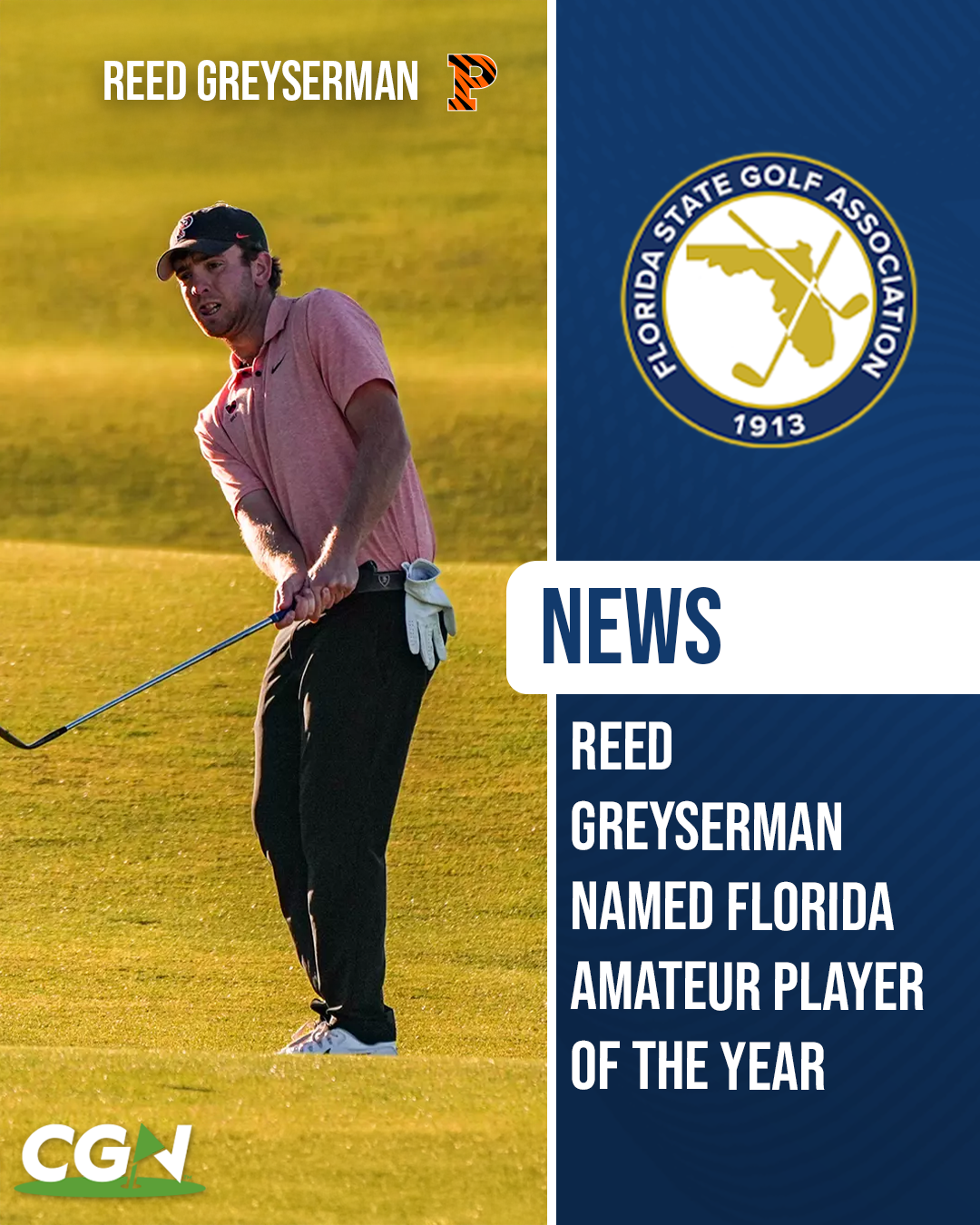 Reed Greyserman of Princeton University competes during the Florida Amateur Championship at BallenIsles Country Club after being named Florida Amateur Player of the Year.