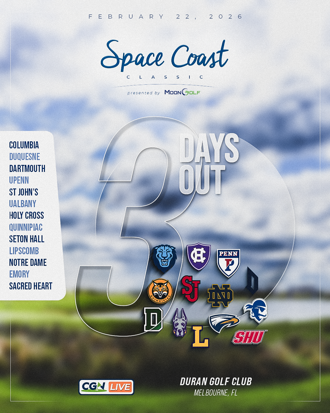 Space Coast Classic Presented by MoonGolf Three Days Out Graphic