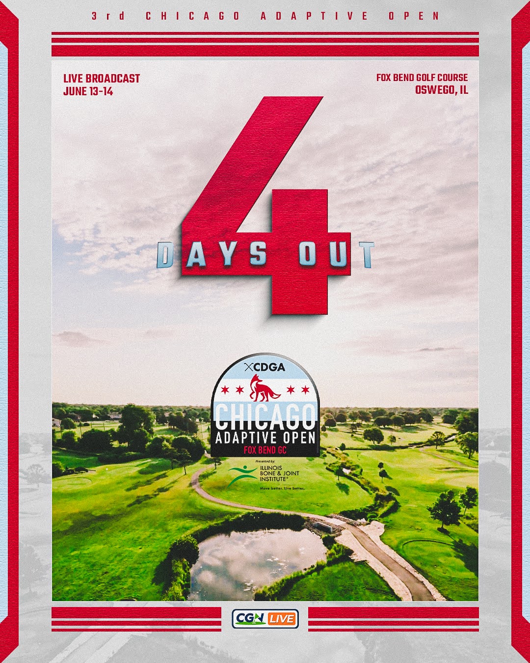 Chicago Adaptive Open countdown graphic showing 