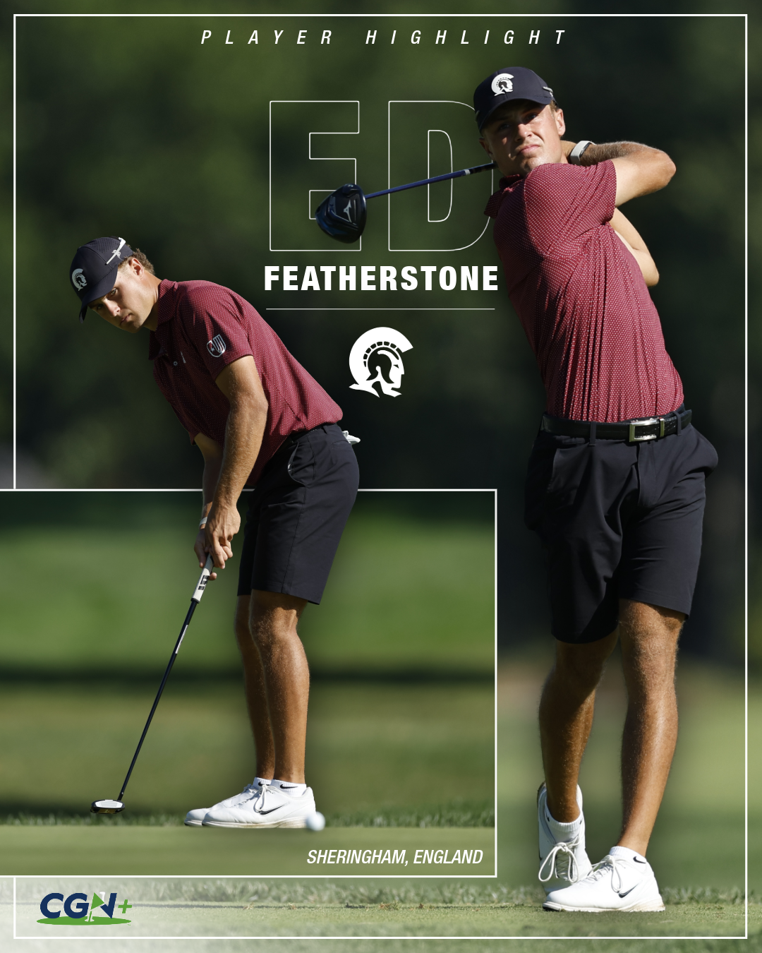 Ed Featherstone of Little Rock featured in a CGN+ Player Highlight graphic