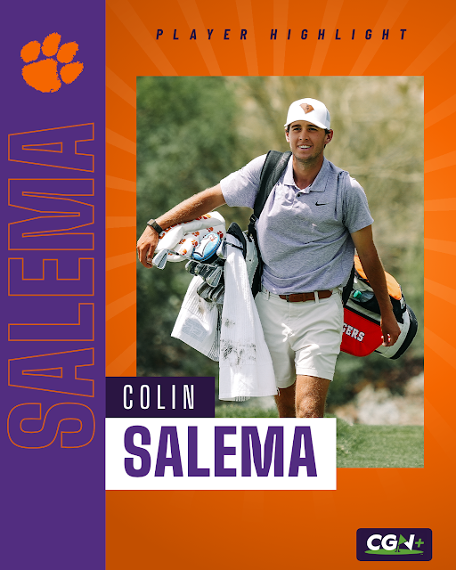 Colin Salema Clemson Men’s Golf CGN Player Highlight graphic