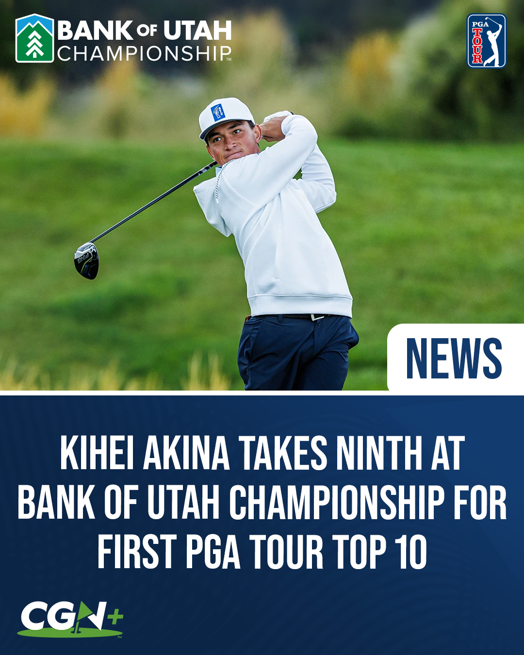 Kihei Akina competes at the Bank of Utah Championship, where he finished ninth for his first PGA Tour Top 10.
